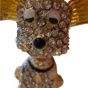 Gold and Crystal Dalmatian dog bag/keychain head bobbles